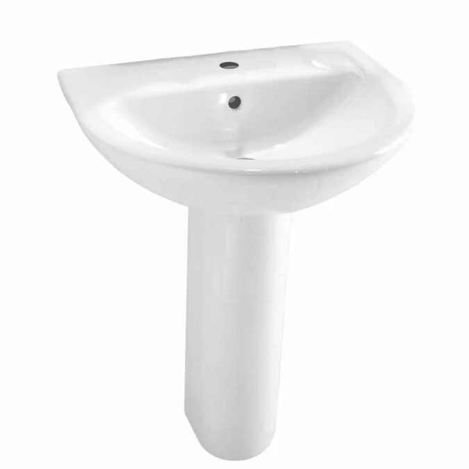 VitrA Milton 550mm 1 Tap Hole Washbasin & Pedestal 1 VitrA Milton 550mm 1 Tap Hole Washbasin & Pedestal