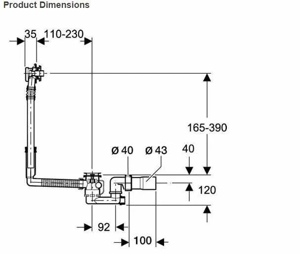 Geberit Turn Control Standard Pop Up Bath Waste Chrome - 150535216 2 Geberit Turn Control Standard Pop Up Bath Waste Chrome - 150535216 - Image 2