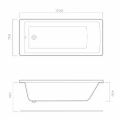 Tissino Lorenzo 1700 X 750mm Premium Reinforced Single Ended Bath 7 Tissino Lorenzo 1700 X 750mm Premium Reinforced Single Ended Bath -Lumibath Shop 1700x750 tech