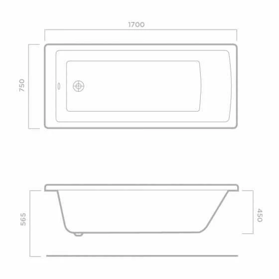 Tissino Lorenzo 1700 X 750mm Premium Reinforced Single Ended Bath 3 Tissino Lorenzo 1700 X 750mm Premium Reinforced Single Ended Bath - Image 3