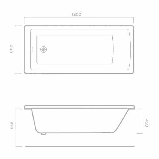 Tissino Lorenzo 1800 X 800mm Premium Reinforced Single Ended Bath 3 Tissino Lorenzo 1800 X 800mm Premium Reinforced Single Ended Bath - Image 3