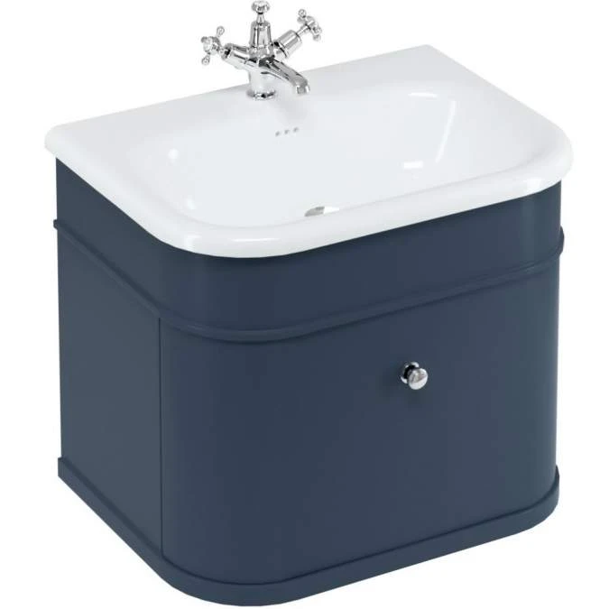 Burlington Chalfont Matt Blue 650mm Single Drawer Traditional Vanity Unit & Basin 1 Burlington Chalfont Matt Blue 650mm Single Drawer Traditional Vanity Unit & Basin
