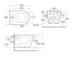 RAK Resort Wall Hung WC Inc Soft Close Seat -Lumibath Shop 20468 2 640x640