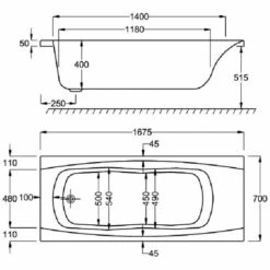 Carron Imperial 1675 X 700 Single Ended Bath With Grips - 5mm -Lumibath Shop 22 imperial 1675 tech d