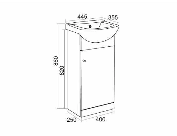 Elation Ikoma 450mm 1 Door Vanity Unit & Basin - Pearl Grey Matt 2 Elation Ikoma 450mm 1 Door Vanity Unit & Basin - Pearl Grey Matt - Image 2