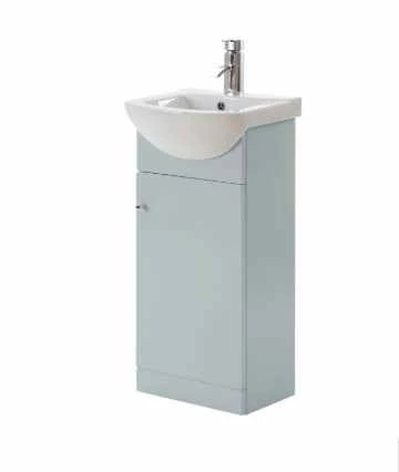 Elation Ikoma 450mm 1 Door Vanity Unit & Basin - Pearl Grey Matt 1 Elation Ikoma 450mm 1 Door Vanity Unit & Basin - Pearl Grey Matt
