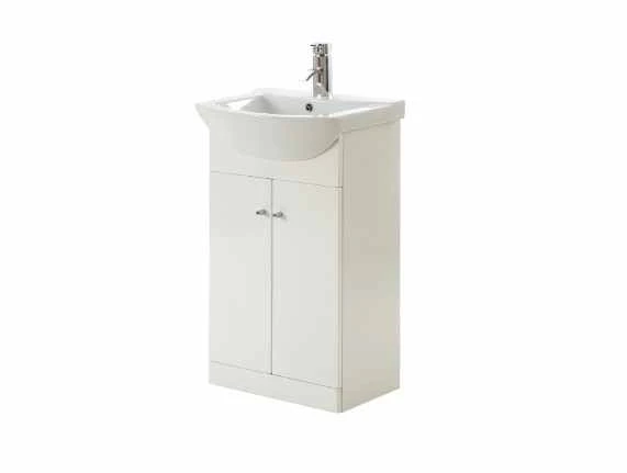 Elation Ikoma 550mm 2 Door Bathroom Vanity Unit & Basin - Gloss White 1 Elation Ikoma 550mm 2 Door Bathroom Vanity Unit & Basin - Gloss White