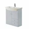 Elation Ikoma 850mm Vanity Unit & Basin - Pearl Grey Matt