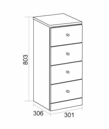 Elation Ikoma 4 Drawer Unit - Gloss White 2 Elation Ikoma 4 Drawer Unit - Gloss White - Image 2