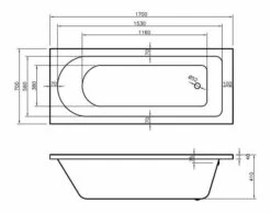 Highlife Skara 1700 X 700mm Reinforced Single Ended Bath -Lumibath Shop 30002 Armatura Plus