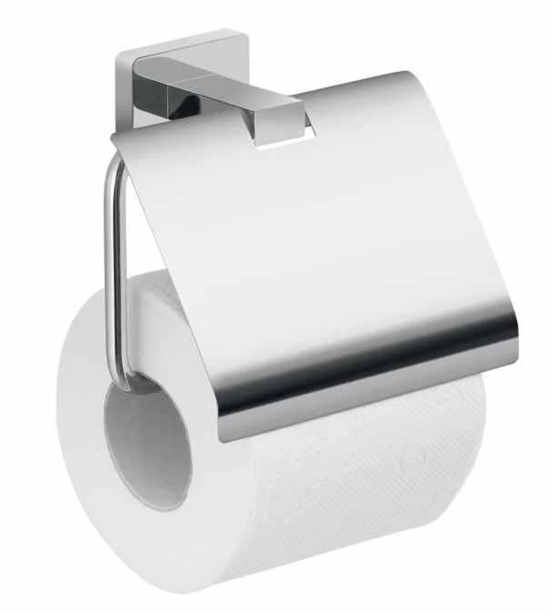 Atena Chrome Toilet Roll Holder With Flap - Origins Living 1 Atena Chrome Toilet Roll Holder With Flap - Origins Living
