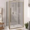 Vantage 2000 Brushed Brass Sliding Shower Door 1200mm - Easy Clean