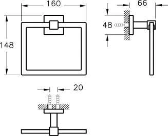 VitrA Q Line Towel Ring 44994 2 VitrA Q Line Towel Ring 44994 - Image 2