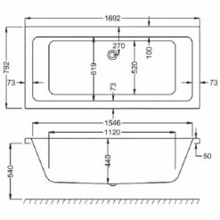 Carron Quantum Duo 1700 X 800 Double Ended Bath - 5mm -Lumibath Shop 51 quantum duo 1700x800 technical