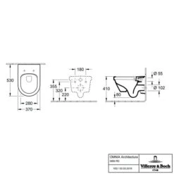 Villeroy & Boch Architectura Round Wall Mounted Toilet Bundle 11 Villeroy & Boch Architectura Round Wall Mounted Toilet Bundle -Lumibath Shop 5684R001 tech 1