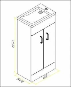 Lomond 400 Cloakroom Vanity Unit - Anthracite - Highlife Bathrooms -Lumibath Shop 57101 L 1