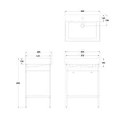 Shoreditch Matt Black Frame 600mm Basin Unit & Basin - Britton Bathrooms -Lumibath Shop 600 Tech