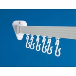 Professional Shower Curtain Tracks - Rigid (white) - Euroshowers -Lumibath Shop 88910bl hooks web 1280x1280px