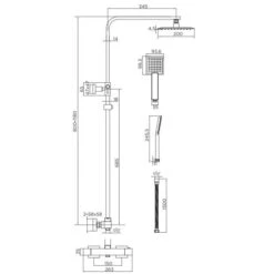 Niagara Observa Nickel Square Twin Shower Head Set -Lumibath Shop 9302 spec