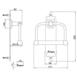 Burlington Traditional Spire Toilet Roll Holder - Chrome -Lumibath Shop A45 CHR LD
