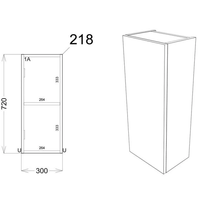 Abacot 300mm Slim Base Unit - Light Grey Gloss 3 Abacot 300mm Slim Base Unit - Light Grey Gloss - Image 3