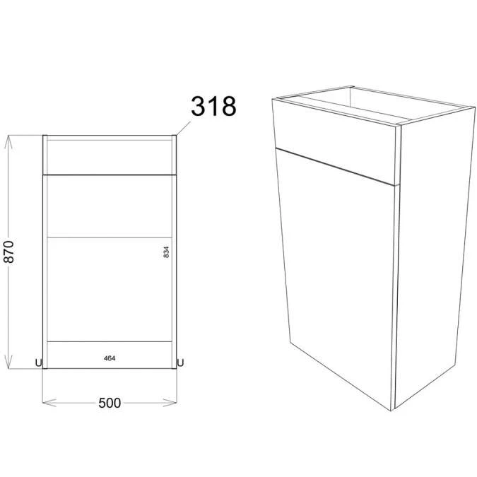 Abacot 500mm Toilet Unit - White Gloss 2 Abacot 500mm Toilet Unit - White Gloss - Image 2