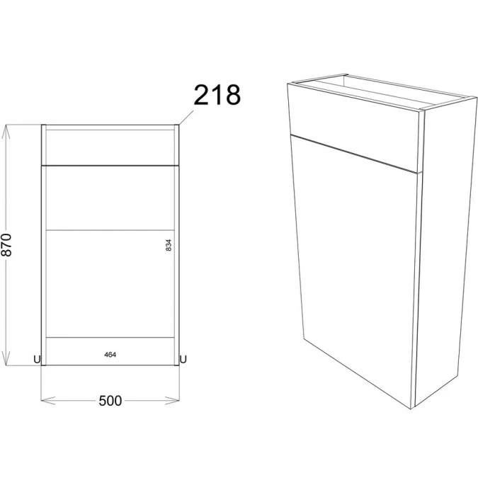 Abacot 500mm Slim Toilet Unit - Nebraska Oak 2 Abacot 500mm Slim Toilet Unit - Nebraska Oak - Image 2