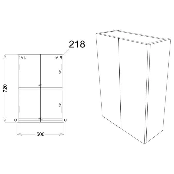 Abacot 500mm Mirrored Unit - Nebraska Oak 2 Abacot 500mm Mirrored Unit - Nebraska Oak - Image 2