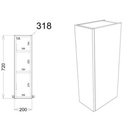 Abacot 200mm Toilet Roll Holder - Nebraska Oak -Lumibath Shop Abacot Roll Holder Line Drawing