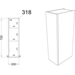Abacot 200mm Toilet Roll Holder - Light Grey Gloss -Lumibath Shop Abacot Roll Holder Line Drawing 1