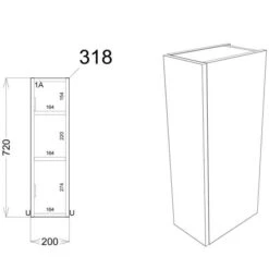 Abacot 200mm Toilet Roll Holder - White Gloss 5 Abacot 200mm Toilet Roll Holder - White Gloss -Lumibath Shop Abacot Roll Holder Line Drawing 2