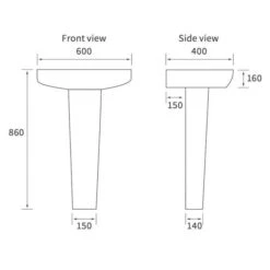 Allier Bathroom Suite, Basin, Toilet & Double Ended Bath 1700mm -Lumibath Shop Allier basin ped tech 1