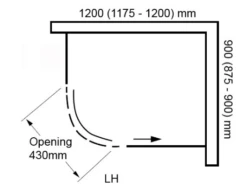 Aquaglass+ Sphere 1200 X 900mm Left Hand One Door Tinted Glass Offset Quadrant Shower Enclosure -Lumibath Shop Aquaglass Sphere Tinted 1 Door Offset Quad LH 1200 x 900mm FO1580
