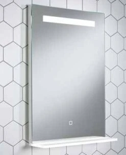 AYR 500 X 700mm Bluetooth Bathroom Mirror With Illuminated Shelf - Highlife Bathrooms