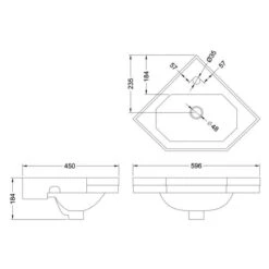 Burlington Traditional Corner Cloakroom Basin -Lumibath Shop B10 LD