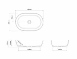 Clearwater Formoso Matt Clear Stone Countertop Basin - 550 X 350 - B1ACSM -Lumibath Shop B1ACSM tech