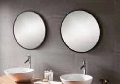 Docklands 600mm Matt Black Round Framed Mirror - Origins Living 5 Docklands 600mm Matt Black Round Framed Mirror - Origins Living -Lumibath Shop B375530 docklands round mirror 60 black frame lifestyle 1
