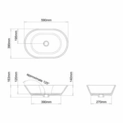 Clearwater Sontuoso Clear Stone Countertop Basin - 550 X 350 - B5ECS -Lumibath Shop B5E LD 1
