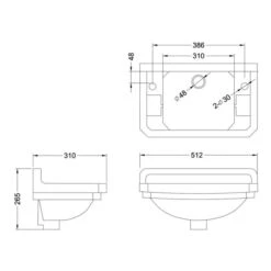 Burlington Cloakroom Basin 13 Burlington Cloakroom Basin -Lumibath Shop B8