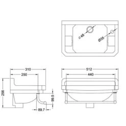Burlington Cloakroom Basin 15 Burlington Cloakroom Basin -Lumibath Shop B8R T6 CHR