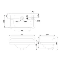 Burlington Cloakroom Basin 14 Burlington Cloakroom Basin -Lumibath Shop B8R LD