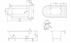 Bayswater Single Ended 1500mm Traditional Rolltop Shower Bath 13 Bayswater Single Ended 1500mm Traditional Rolltop Shower Bath -Lumibath Shop BAYB112 tech