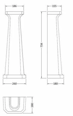 Bayswater Fitzroy 500mm 2 Tap Holes Basin & Comfort Height Pedestal 5 Bayswater Fitzroy 500mm 2 Tap Holes Basin & Comfort Height Pedestal -Lumibath Shop BAYC009 tech 6