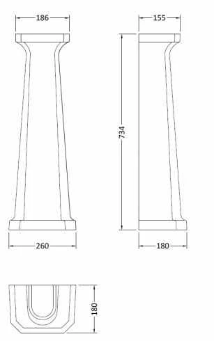 Bayswater Fitzroy 500mm 2 Tap Holes Basin & Comfort Height Pedestal 3 Bayswater Fitzroy 500mm 2 Tap Holes Basin & Comfort Height Pedestal - Image 3