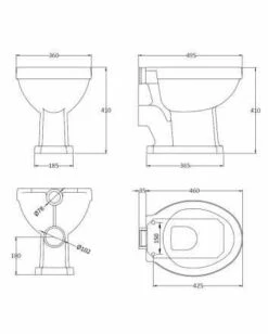 Bayswater Fitzroy Traditional High Level Toilet Chrome Flush Pipe Kit - Pull Flush -Lumibath Shop BAYC017 tech 1