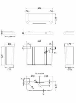 Bayswater Fitzroy Traditional Low Level Toilet - Flush Handle -Lumibath Shop BAYC018 tech