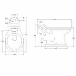 Bayswater Porchester Traditional Close Coupled Toilet - Flush Handle -Lumibath Shop BAYC106 tech