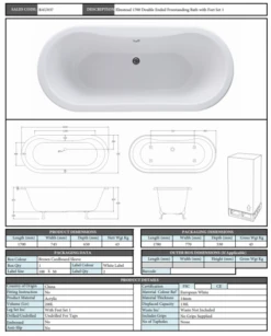 Elmstead Roll Top Bath - 1700 X 745 - Bespoke Colour By BC Designs 15 Elmstead Roll Top Bath - 1700 X 745 - Bespoke Colour By BC Designs -Lumibath Shop BC Designs BAU037 Excelsior 1700mm Acrylic Roll Top Bath with Feet Set 1 Specification