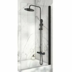 Scudo S6 Square Edge Black Frame Bath Shower