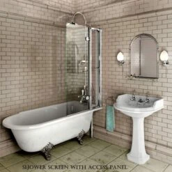 Burlington Hampton - Traditional Freestanding Shower Bath - 1500 X 750mm 8 Burlington Hampton - Traditional Freestanding Shower Bath - 1500 X 750mm -Lumibath Shop BURLINGTON HAMPTON SHOWERBATH WITH ACCESS SCREEN